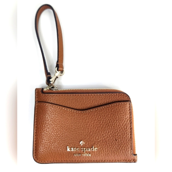 Kate Spade Wristlet Cardholder Keychain Leather - Picture 1 of 4